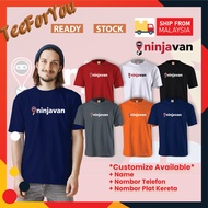 NINJA VAN T-SHIRT BAJU EXPRESS LELAKI / PEREMPUAN 100% Microfiber T Shirt Kain Jersy (NINJAVAN LOGO)