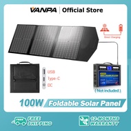 VANPA 100W Foldable Solar Panel Sun Power Solar Cells Charger DC/Type-C/USB Output for Portable Powe