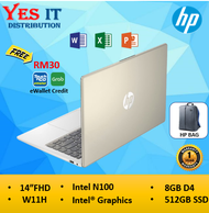 HP Laptop 14 inch 14-ep0298TU/ep0299TU Gold/Silver - 14-inch / Intel N100 / RAM 8GB D4 / SSD 512GB /