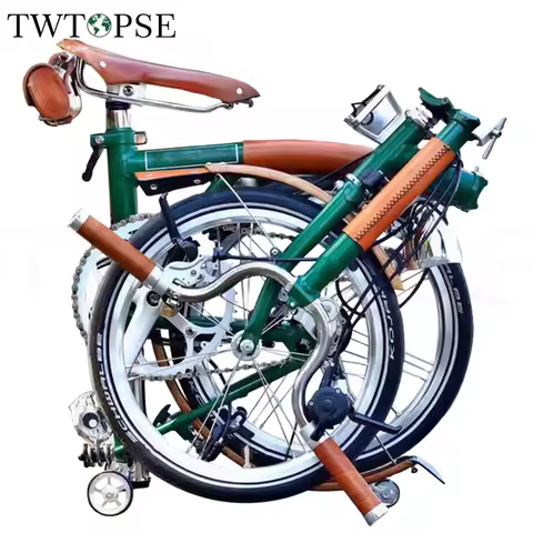 TWTOPSE Handmade Leather Bicycle Frame Stem Strip Protector Cover For Brompton Folding Bike A C P Li