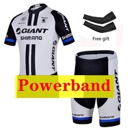 【powerb GIANT Bicycle Clothes Mens Bike Clothing Short Sleeve Set Cycling Jersey Team Bike Bicycle Shirt Gel P