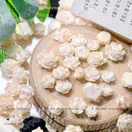 New gold-painted white tie-dye begonia rose nail art accessories resin artificial flowers diy Earrin