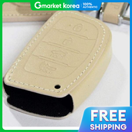 All New H0E8J1M9 Tucson 4-Button Smart Key Case Key Holder Cowhide