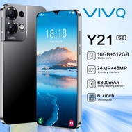 โทรศัพท์มือถือ VIVQ Y21 Smartphone โทรศัพท์สำหรับเล่นเกม 4G/5G 6.7inch+HD Screen โทรศัพท์มือถือ รองร