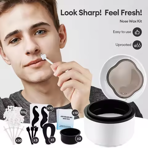 Mini Waxing Kit Painless Nose Wax Kit For Men/Women Painless Nose Hair Removal Cleaning Waxing Beans