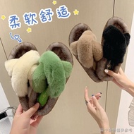 [Furry Slippers Women's Outer Wear] Retro Furry Slippers Women's Outer Wear 2022 Autumn Slippers Sma