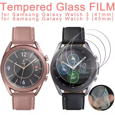 3 Pieces Tempered Glass Protection For Samsung Galaxy Watch 3 41mm 45mm For Samsung Smart Watch 9H S
