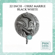 22 Inch Foil Balloon Marble Agate Black / Orbz Foil Balloon