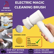 Electric 5in1 Magic Cleaning Brush Rechargeable Cordless Spin Scrubber Berus Elektrik Dapur Polisher Sponge Kitchen