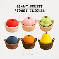 Giant Fruits Clicker Keychain | Cute Apple Peach Orange Blueberry Pear Grape Basket Charm