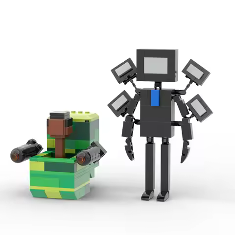 MOC Game Skibidied Toilet Action Character Large TV Man Brickheadzs Building Block set TV Woman Bric