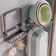 Foldable Washbasin Storage Rack Perforation-Free Toilet Rack Wall-Mounted Washbasin Hanging Basin Ra