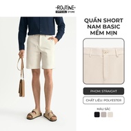 [HOT] Men's Plain Dobby Texture Form Straight Shorts - Routine 10S26PSH028