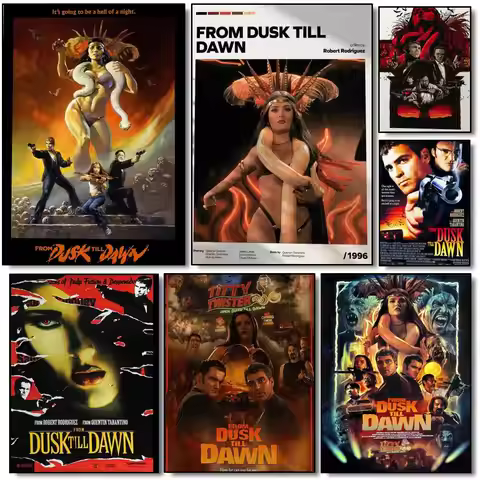 Movie From D-Dusk Till Dawn Poster Modern Minimalist Wall Art Prints for Bedroom Living Room Home De