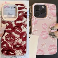 Red Lips Pattern Case For OPPO A3 A5 A6 PRO A3X A40 RENO 11F 11 10 PRO 7Z 8 5G Phone Case PU Leather