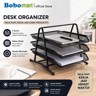 BOBOMART File Document Tray 3-Tier Document Container Rack DG-2001 File Document File Organizer
