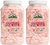 Himalayan Chef Coarse Salt for Grinder Refill, 5 lbs jar, Contains 84+ Trace Minerals, Perfect for Cooking, Pink Curing Salt for Meat, for Salt Grinder and Salt Mills - Pack of 2