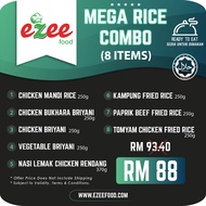 EZEEFOOD MEGA RICE COMBO / COMBO MEGA NASI LOW GI, TO EAT MRTE / RTE MEALS TRAVEL INSTANT FOOD