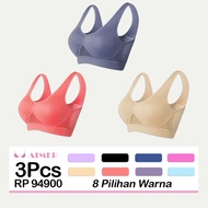 AIMER BRA CONTENTS 3 PLAIN BH Seamless Push Up Women's Wire Free Soft Comfortable Sports Bra S6