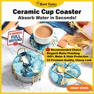 Alas Cawan Lapik Cawan Ceramic Coaster Absorb Water Absorbent Premium Serap Air Pelapik Seramik Prem