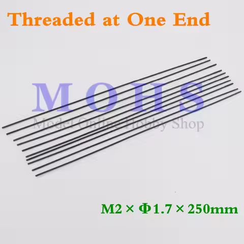 10pcs/20pcs threaded at one end D1.7mm M2 push rod steel wire push pull rod pushrod rc aircraft pull