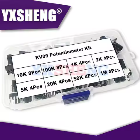 RV09 1K 2K 5K 10K 20K 50K 100K 1M Vertical 12.5mm Shaft New 0932 Adjustable Resistor 9 Type 3Pin Sea