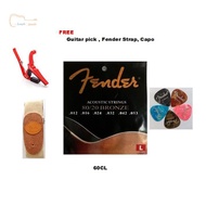 Acoustic Guitar Strings With Free Pick/ Fender Strap and Capo