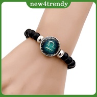 Astrology Inspired Black Beaded Bracelet With 12 Zodiac Signs Unique Fashion Accessory Wide Range