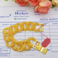 HeyKyo - Gelang  Lapis Emas Muda  Berat 30 gram Free Box Cantik Motif  Rantai Sarang Madu