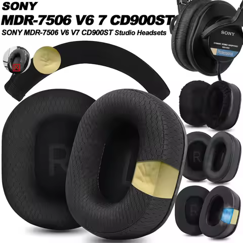 Earphone pads For SONY MDR-7506 V6 V7 CD900ST replacement Earpads Mesh cloth Memory Covers Sponge So