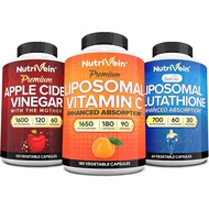 Nutrivein Premium Lipid Body Glutathione Apple Cider Vinegar Capsule Vitamin C Supplement Set Vitami