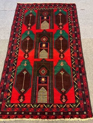 Afghan tribal carpet thick 100% wool size 3.5x6 ft 105x180 cm from Afghanistan hand made