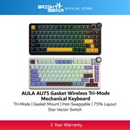 AULA AU75 Gasket Wireless Tri-Mode Mechanical Keyboard - Black/Beige Star Vector Switches