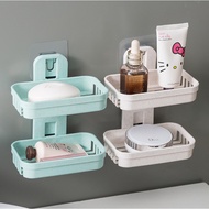 Soap Holder Wall-Mounted Soap Rack Soap Box/ 2-Tier Soap Holder/ Double Layer Soap Box/