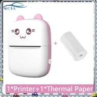 QCXL Mini Sticker Printer Smart Pocket Inkless Thermal Printer With 1 Roll Thermal Paper For Photo Journal Notes Memo