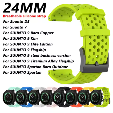24mm Straps For Suunto 7/Suunto 9 Strap Wristband For Suunto 9 Baro/9 Spartan/9 GPS Soft Silicone Sp