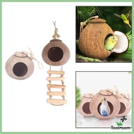[ Coconut Bird Nest Outdoor Bird Cage Accessories for Finches Parakeet Canary