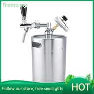 Lhome Stainless Steel Beer Keg  5L Mini Stainless Steel Keg with Faucet Pressurized Home Brewing Craft Beer Dispenser Set