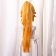 My Wife Zenitsu Columnar Turn Yellow Gradient Orange Ponytail cos Wig #G5.5#