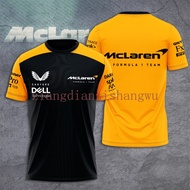 Formula One McLaren F1 Racing Teams Splunk FxPro T-Shirt Summer Fashion Men Clothes Short Sleeve Spo