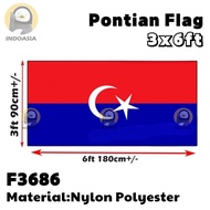 【3X6ft】Pontian Flag Bendera Daerah Johor  Nylon Polyester Pontian Flag -F3686