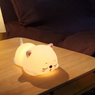 Cute Dozing Cat Silicone Night Light: Gentle Glow Animal Lamp for Relaxing Ambiance