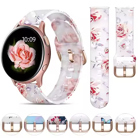 20mm Soft Silicone Bands For Samsung Galaxy Watch 6/5/4 Active 2 40mm 44mm/Galaxy Watch 6 Classic 43