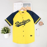 Baseball Jersey Baseball Shirt Yellow Dodgers Baseball Shirt Navy Sleeves Men & Women