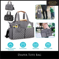 Diaper Tote Bag With Changing Station Upgrade Multi-Function Baby Bag With Adjustable Shoulder Strap Insulated Pockets