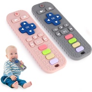 Hooku 2 Pack Silicone Teething Toys for Babies 0-6 Months, Teethers for Babies 6-12 Months, Remote T