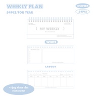 Sổ Lò Xo Weekly Planner Planwith Bìa Màu Pastel Layout Khoa Học Tiện Lợi