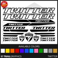 TWITTER Outline Frame Vinyl Sticker Decal for Mountain Bike Road Bike Fixie Fixie Frame