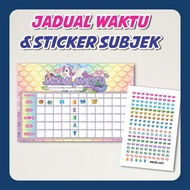 Sticker Subjek Sekolah Murid Pelajar Sekolah, Jadual Subjek Timetable Sticker jadula waktu