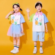 Children's Day Cheerleading Costume Kindergarten Little Girls Class Costume Dance Chorus Gauze Skirt